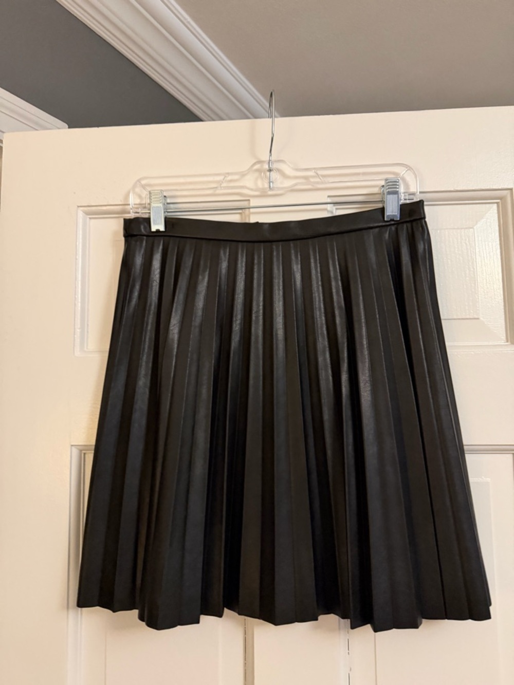 Jcrew faux leather pleated skirt